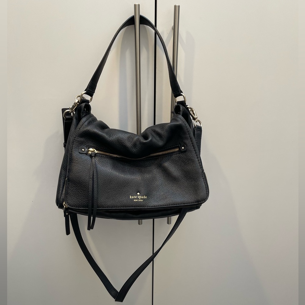 Black leather Kate Spade purse